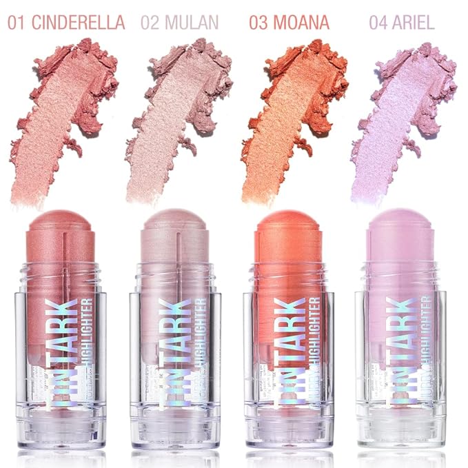 Chubby Cream Highlighter Stick for Face, Glitter Eyeshadow Makeup, Highlight Stick, Face Highlighters & Luminizers, Light Pink Peach Shimmer-BrightBean Baby