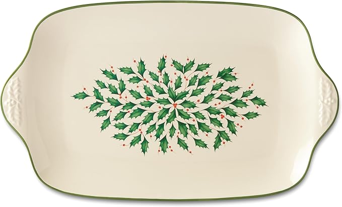 Lenox 886163 Holiday Large Porcelain Serving Turkey Platter, Christmas Hosting