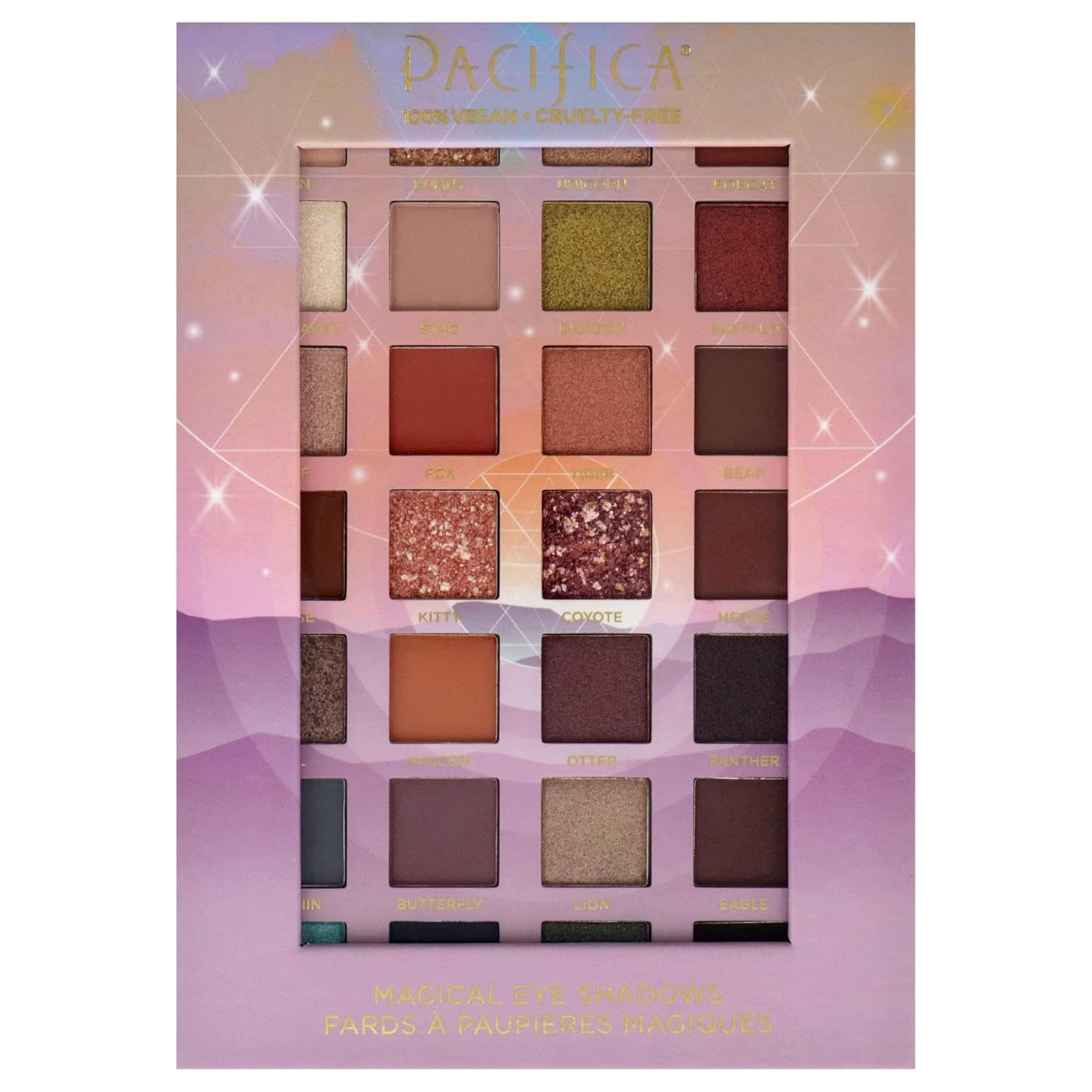 Pacifica Eyeshadow Palette – Animal Magic with Colorful Blendable Shades, Highly Pigmented Mineral Eyeshadow, Talc-Free, Vegan & Cruelty-Free, 0.89 oz (28 Shades)-BrightBean Baby