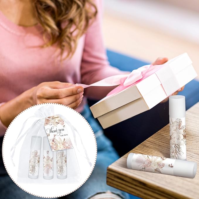 50 Set Employee Appreciation Gifts Bulk Baby Shower Favors Lip Balms Bulk Thank You Gifts Wedding Bridal Shower Bachelorette Gifts Prizes for Guests Women Teacher Coworker Nurse(BOHO)-BrightBean Baby