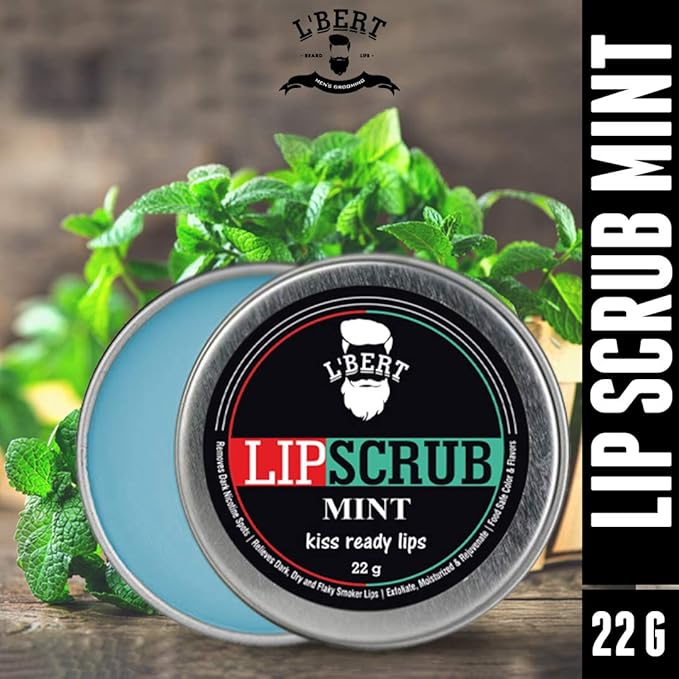 L'BERT Mint Lip Scrub, Kiss Ready Lips for Lightening & Brightening Dark Lips - 15 g-BrightBean Baby