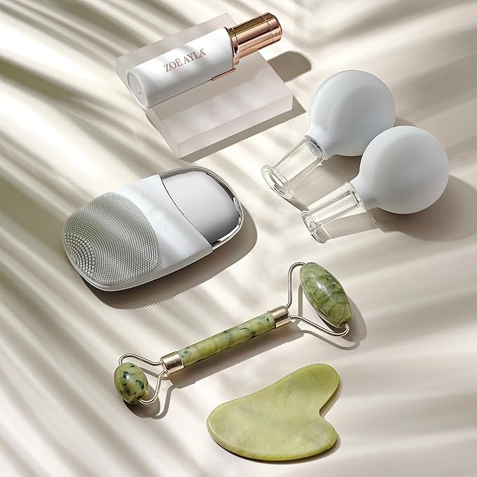 Zoe Ayla Facial Cupping Set, 2 Pcs - Cupping Kit for Massage Therapy - Improves Skin Appearance - Promotes Blood Circulation - Sculpts and Tones - Reduces Puffiness - 1 Large Cup - 1 Small Cup-BrightBean Baby