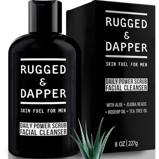 Premium Daily Power Scrub | 8 oz | Exfoliating Mens Face Wash | Deep Cleans + Prevents Breakouts | Face Wash Men's | Natural Ingredients | Made in USA-BrightBean Baby