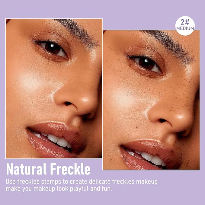 Freckles Stamp Pen, Resistant Faux Liquid Freckle Makeup, Waterproof Sweatproof Quick Dry Long Lasting, Natural Lifelike Sunkissed Matte Finish Fake Freckle Pen-MEDIUM-BrightBean Baby