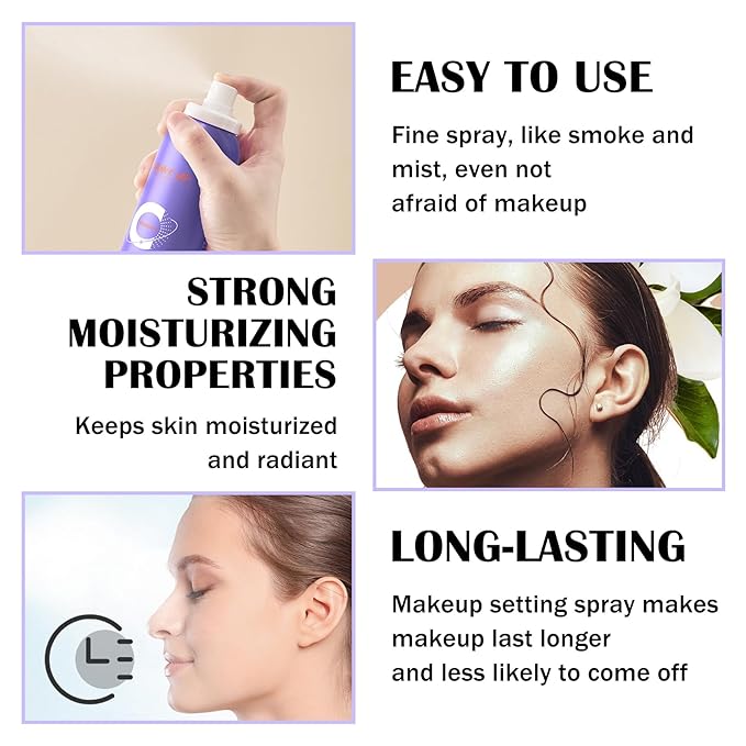 2PCS Makeup Setting Spray for Face,Waterproof Setting Spray for Makeup,Long Lasting Oil Control Finishing Holding Face Mist,Refreshing Hydrating Glossy and Matte Fixing Facial Mist Make Up Set A1-BrightBean Baby