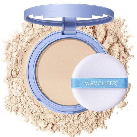 Oil Control Face Pressed Powder,Matte Smooth Setting Powder Makeup,Waterproof Long-Lasting Makeup Setting Powder,Oil Control Flawless Finish,Lightweight,Residue-Free (01 CALASSIC IVORY)-BrightBean Baby