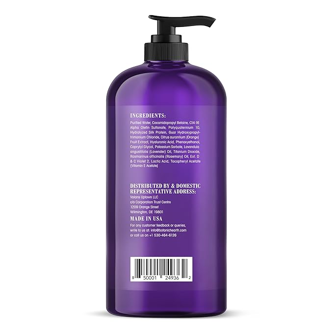 Botanic Hearth Purple Shampoo 16 Fl Oz | For All Shades Of Blonde, Silver & Gray Hair | With Lavender Oil, Vitamin E & Rosemary Oil | Sulfate & Paraben Free-BrightBean Baby