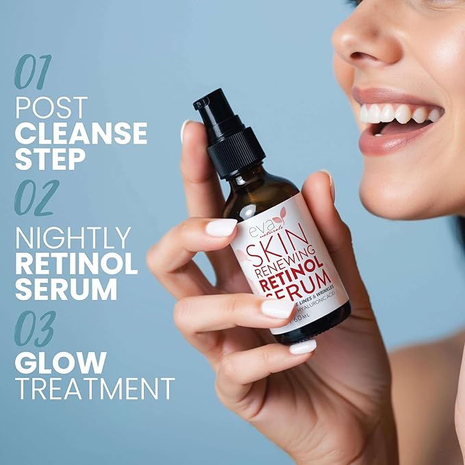 Eva Naturals Retinol Serum for Face – Anti Aging Night Serum with Hyaluronic Acid, Vitamin E, Witch Hazel, Aloe – Wrinkle Moisturizer, Dark Spot Corrector, Acne Scar Treatment, Skin Brightening – 2oz-BrightBean Baby