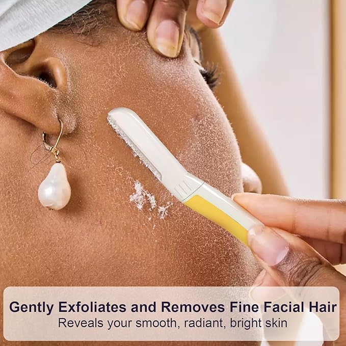 Face Razors for Women, Reusable Handle with 19 Microblades, Dermaplane Razor for Women Face, Eyebrow & Facial Razors, Peach Fuzz Remover, Gentle Exfoliating, for Sensitive Skin (Solar Veil)-BrightBean Baby