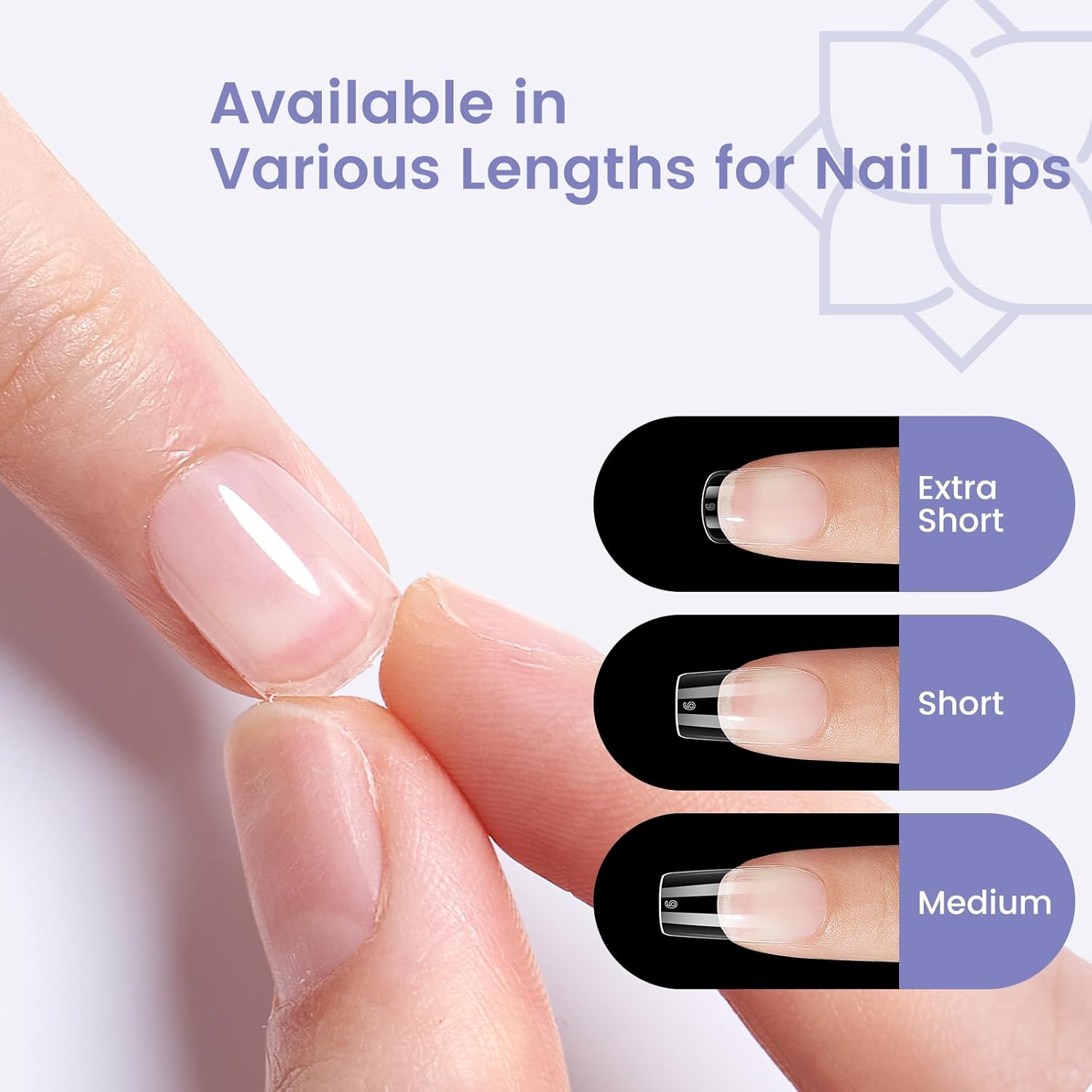 Extra Short Nail Tips Square: 240PCS Pre-shaped Gel Nails Tips Short Square Nail Tips, 12 Sizes Clear Full Cover False Fake Press on Nails for Nail Extensions DIY Home Salon for Women-BrightBean Baby