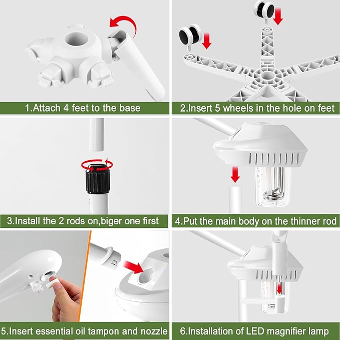 Professional Facial Steamer for Deep Hydration,2in1 Ozone Face Steamer with 5X Magnifying Lamp,Suitable for Home Use or Beauty Spa Deep Cleansing and Hydration-BrightBean Baby