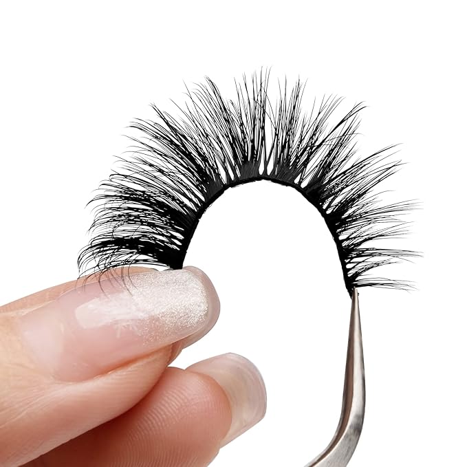 Onlyall Lashes Mink False Eyelashes Natural Wispy Lashes Soft Faux Mink Lashes Fluffy False Lashes 16MM A04-BrightBean Baby