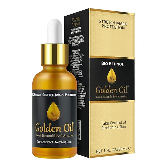 Stretch Mark & Scar Treatment & Protection– Bio Retinol Face & Body Oil for Treating Scars, Stretchmarks & Uneven Skin Tone. Contains Bakuchiol, Essential Vitamins & Nourishing Oils - 1.0 Fl Oz-BrightBean Baby