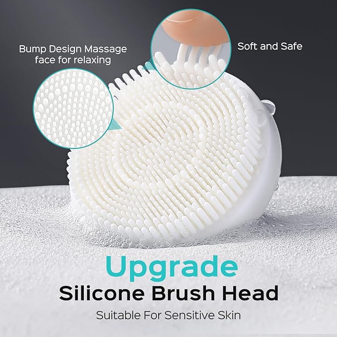 COSLUS Face Scrubber Facial Cleansing Brush: 2 Speed Adjustable Face Cleansing Brush for Sensitive Skin, Beard Care - Deep Cleansing & Gentle Exfoliating, Portable for Travel & Shower, for Men Teens-BrightBean Baby