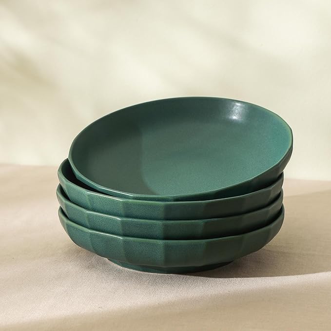 Stone Lain Rio 4-Piece Pasta Bowl Set Stoneware, Green
