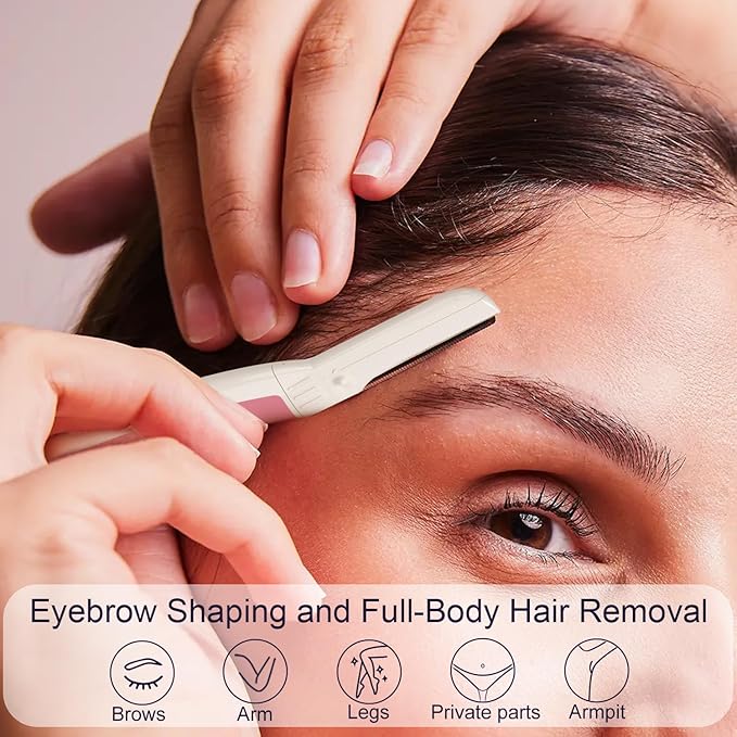 Face Razors for Women, Dermaplane Razor for Women Face, Eyebrow Razor, Dermaplaning Tool, Skin Safe Microblades, Peach Fuzz Remover (12ct, Pearl Blush)-BrightBean Baby