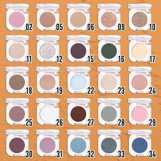 Light Brown Single Glitter Eyeshadow Makeup, Neutral Powde Eye Shadow for Women, Brown Shimmer Singles Eyeshadow Palette Pigmented Waterproof, sombras para ojos,Girls Monochrome Eyeshadows Gift-BrightBean Baby