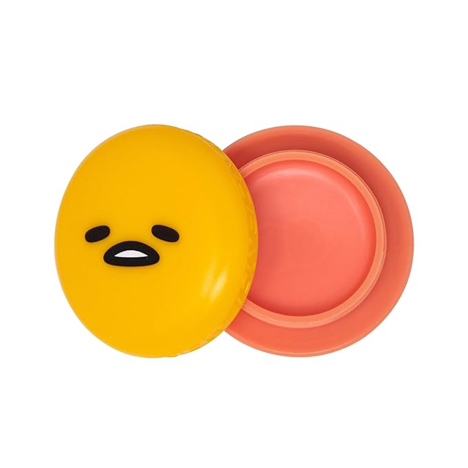 The Crème Shop x Sanrio Hello Kitty Macaron Lip Balm Korean Cute Scented Pocket Portable Soothing Advanced Must-Have on-the-go (Gudetama Peach Gummies)-BrightBean Baby