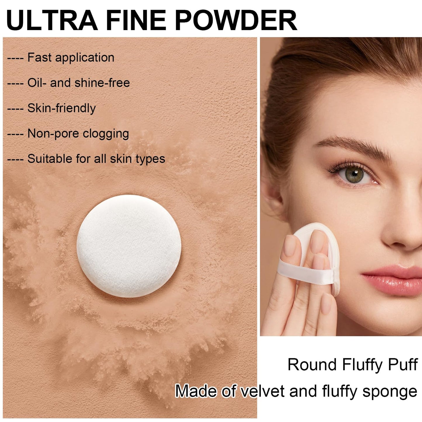 Mineral Powder Foundation, SPF 35, Sunscreen Lightweight Loose Powder, Skin-Improving, Buildable Coverage, Natural Glow Base Makeup (#06 Medium Beige Foundation Makeup)-BrightBean Baby