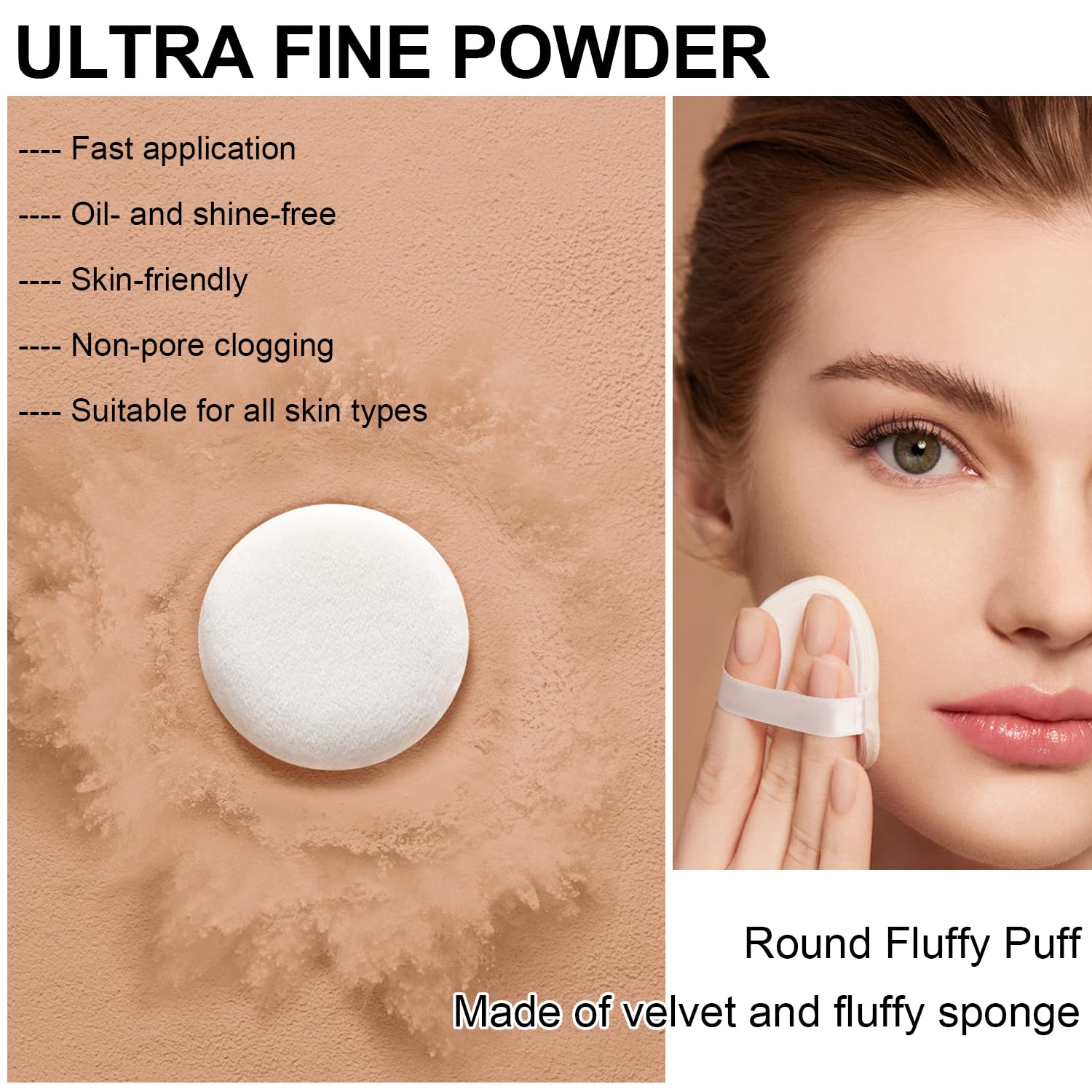 Mineral Powder Foundation, SPF 35, Sunscreen Lightweight Loose Powder, Skin-Improving, Buildable Coverage, Natural Glow Base Makeup (#06 Medium Beige Foundation Makeup)-BrightBean Baby