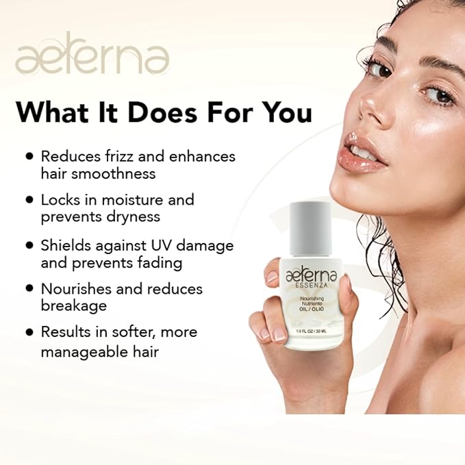 Aeterna ESSENZA - Nourishing Hair with Linseed & UV Protection - Lightweight, Non-Greasy Formula - Sulfates, Parabens & Silicones Free | For All Hair Types - 30 ml-BrightBean Baby