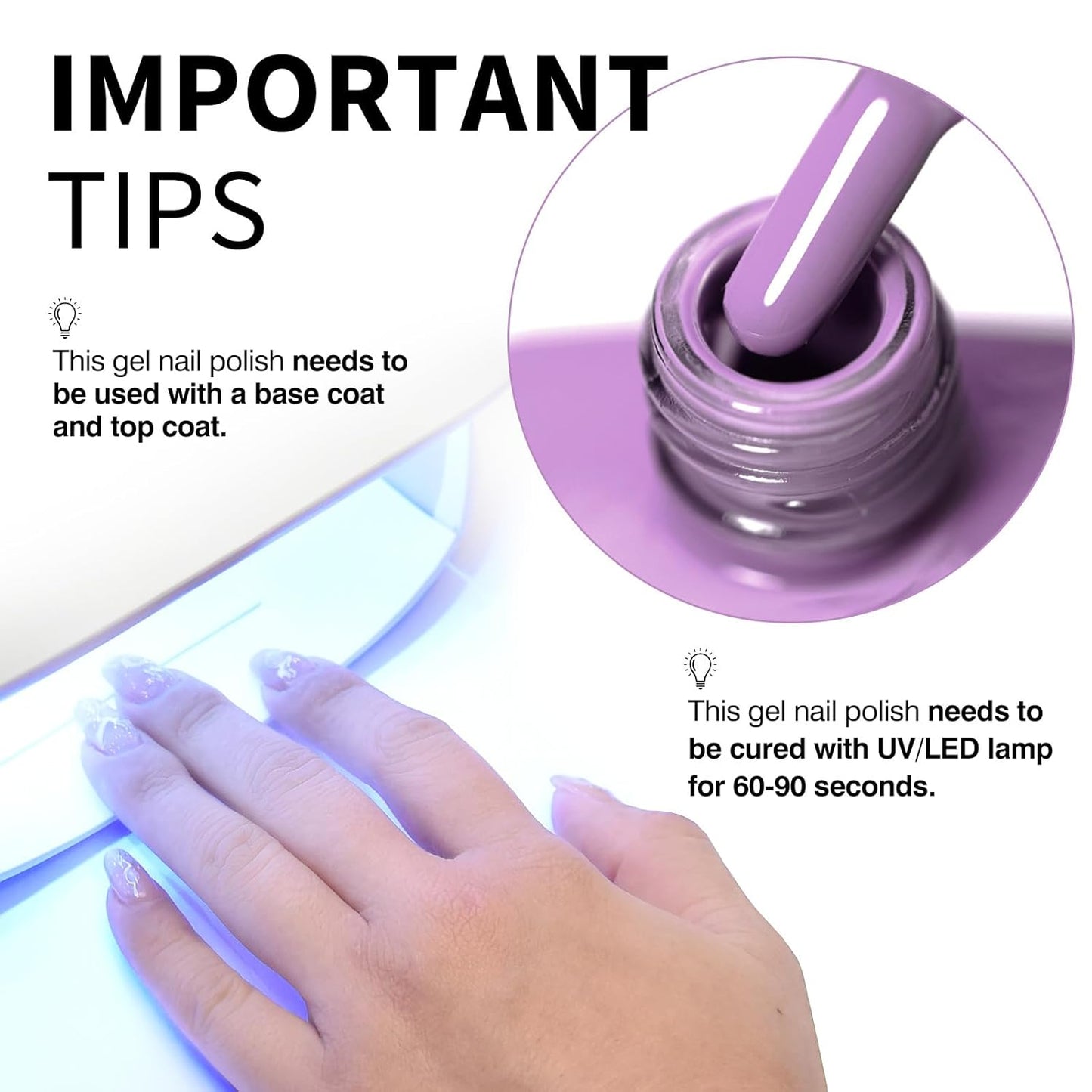 CANNI Purple Wisteria Nail Gel Polish – High Gloss Soak Off UV LED Gel, Long-Lasting Salon Manicure DIY Nail Art Gel Polish For Women-BrightBean Baby