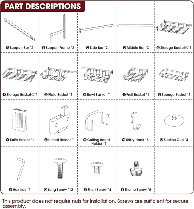 Dish Drying Rack - Over The Sink Dish Drainer Drying Rack with Utensil & Knife Holder, Hooks, Stainless Steel Kitchen Organizers and Storage Solution, 11.8" D x 31.5"~39.0''W x 30" H, Black