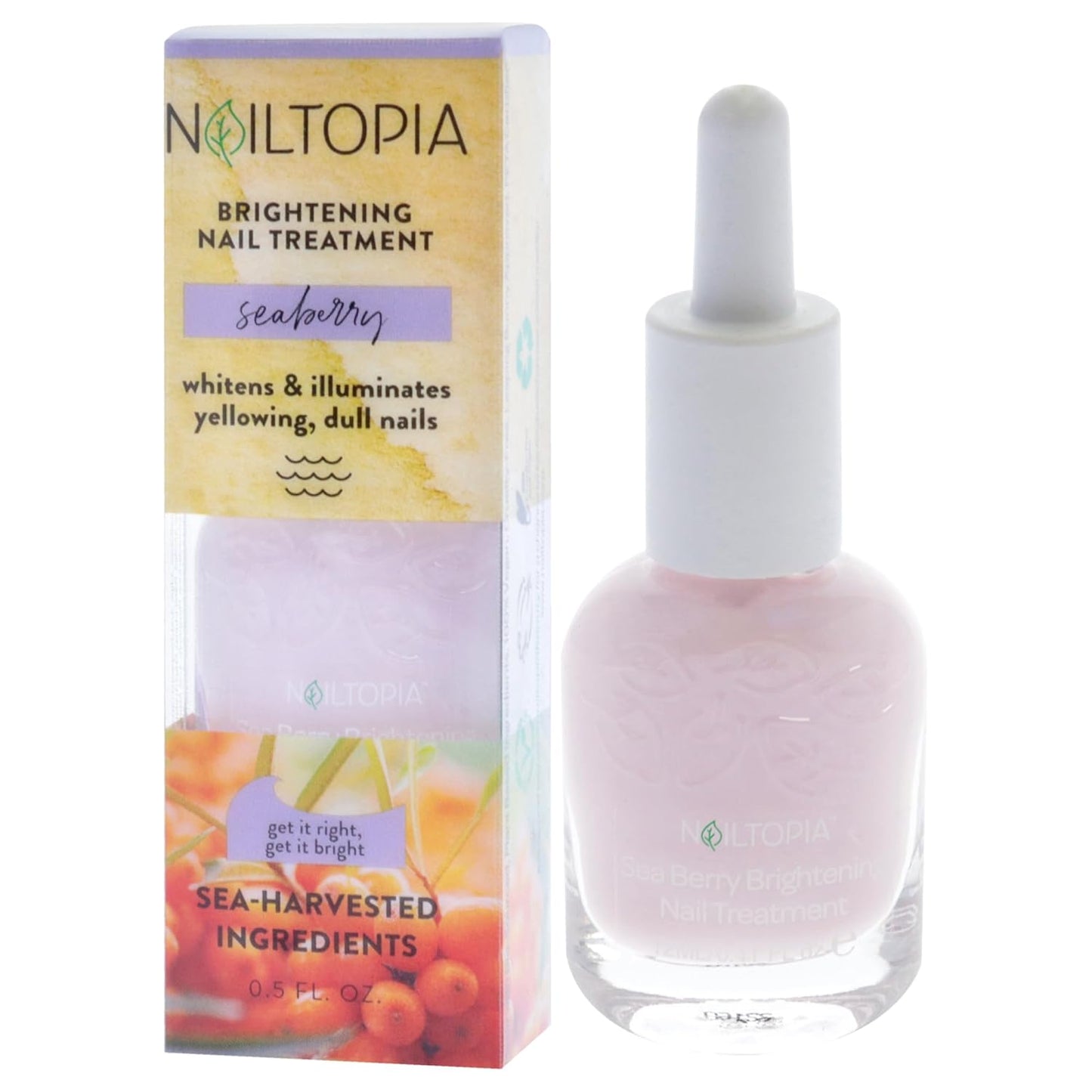 Nailtopia Healing and Brightening Nail Treatment - Nail Growth Oil - Nail Strengthener Treatment for Hard Nails - With Superfood Sea Berry - 0.41 oz-BrightBean Baby