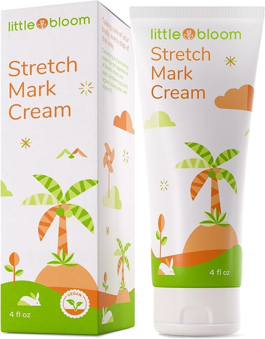 Stretch Mark Cream for Pregnancy w/ Shea Butter, Vitamin C & E - Stretch Mark Cream for Pregnancy, Belly Butter for Pregnancy, Stretch Mark Treatment, Pregnancy Lotion for Belly, Stretch Marks Removal-BrightBean Baby