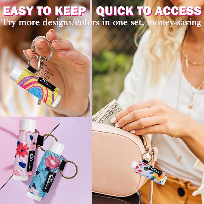 WK IEASON Lip Balm Holder Keychain Bulk Chapstick Holder Key chain-BrightBean Baby