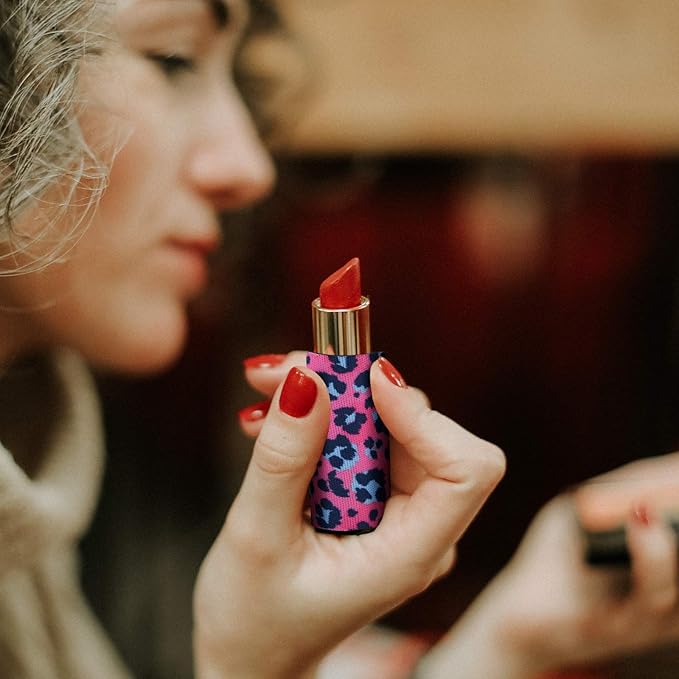 6 Pack Compact Clip-On Chapstick Holder Premium Release Clip Neoprene Sleeve with Clip Fits Most Standard Lip Balm-BrightBean Baby