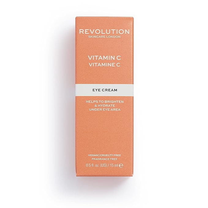 Revolution Skincare Vitamin C Brightening Eye Cream, Reduce Dark Circles, Illuminate & Hydrate The Under Eye,Vegan & Cruelty Free, 0.5fl.oz/15ml-BrightBean Baby