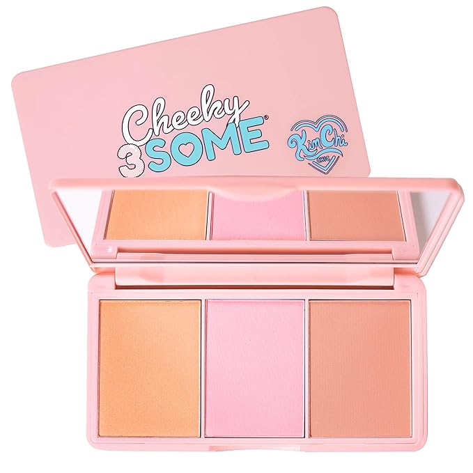 KimChi Chic Beauty Cheeky 3Some Blush Trio, Blush Makeup Palette with 3 Colors, Use Individually or Blend All Shades for Custom Look, 01 Just A Pinch, 0.47 oz-BrightBean Baby