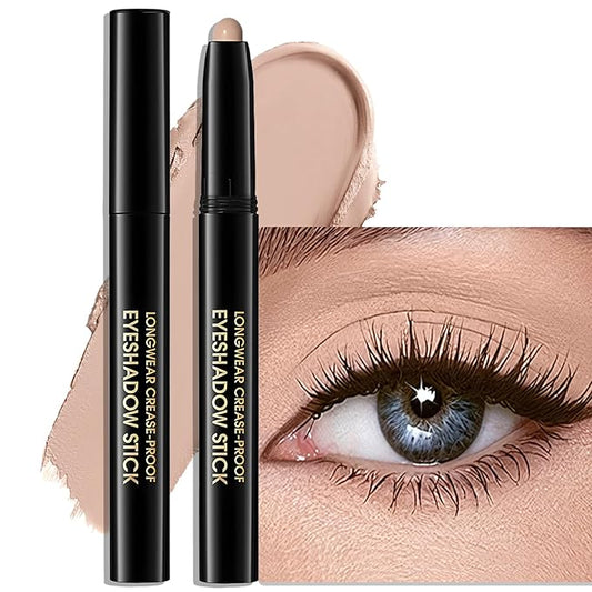 Eyeshadow Stick Matte Eye Brightener Pencil Cream Nude Eye Shadow Base Crayon Long-Lasting Crease-Proof Naked Eyeshadow Blendable High Pigmented Single Eyeliner Makeup for Women, 3 DESERT-BrightBean Baby