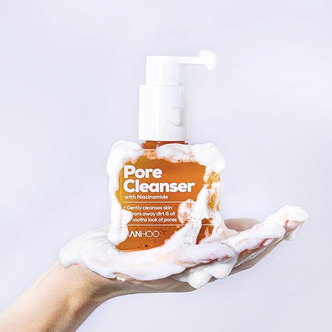 Hanhoo Pore Cleanser with Niacinamide, 6.76 Fl. Oz., 2-in-1 Facial Cleanser and Mask, with Niacinamide and Salicylic Acid, Clears Clogged Pores, Makeup-Remover, Exfoliating Face Wash, Korean Skincare-BrightBean Baby