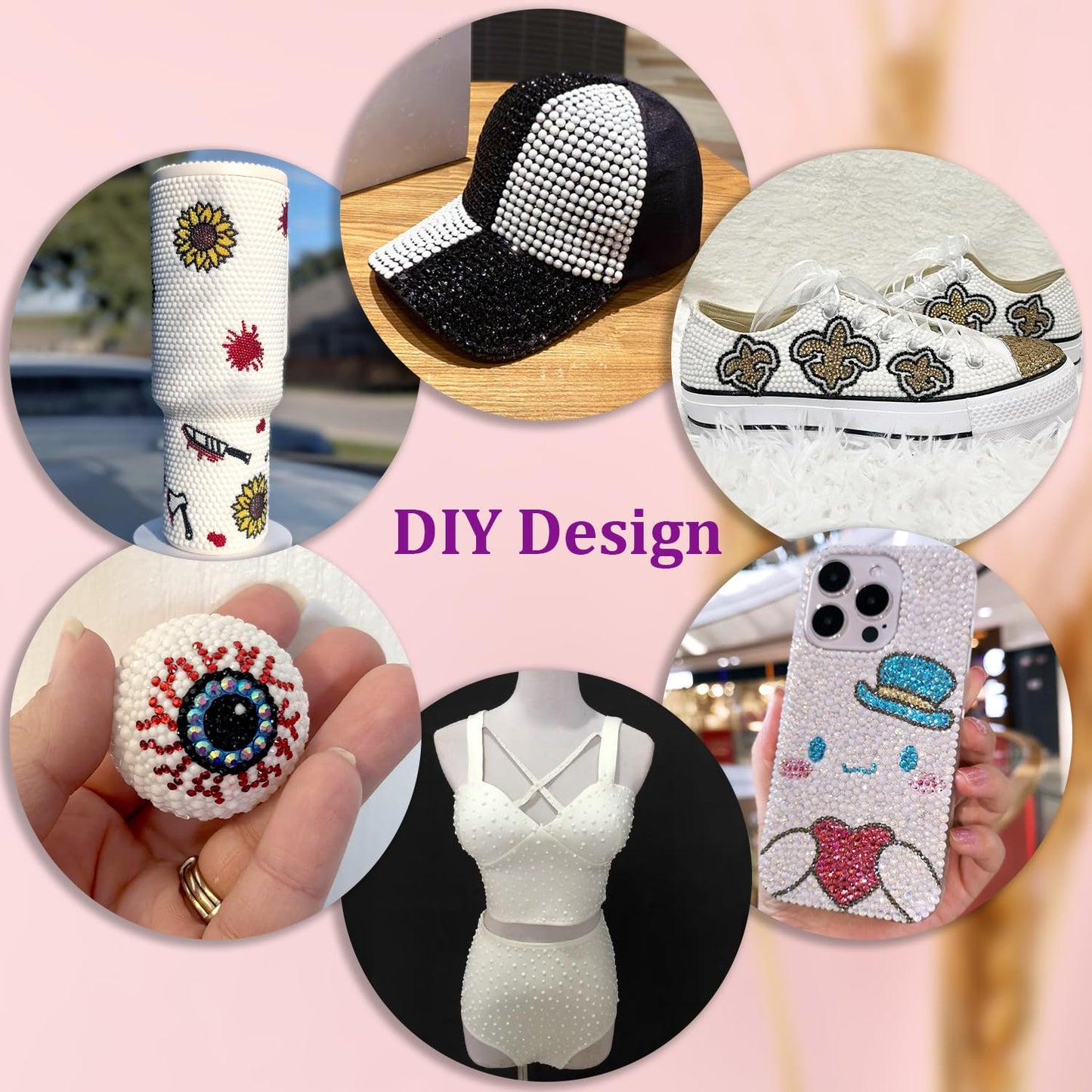 25000Pcs Resin Rhinestones with Tweezers for Crafting, White 2-6mm Mixed Sizes Bedazzling Crystal with 3Pcs 10ml B7000 Jewelry Glue for DIY Crafts Clothing Tumblers Shoes Fabric Nail Art-BrightBean Baby