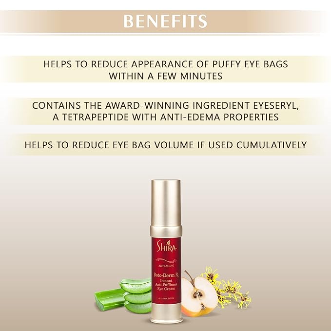 Shira Boto-Derm Rx Instant Anti-Puffiness Eye Cream- for Wrinkles Dark Circles Eye Bags Fine Lines Anti Aging And Tired-Looking Eyes. (2.2 oz.)-BrightBean Baby
