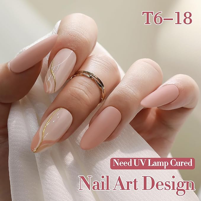 Double Rhythm 6 Pcs 15 ML Gel Polish Set Same Color Same Bottle Soak Off Gel Polish Kit Nail Art Manicure Salon DIY at Home for Women (Light Dark Nude Beige Cream Pink-T6-18)-BrightBean Baby