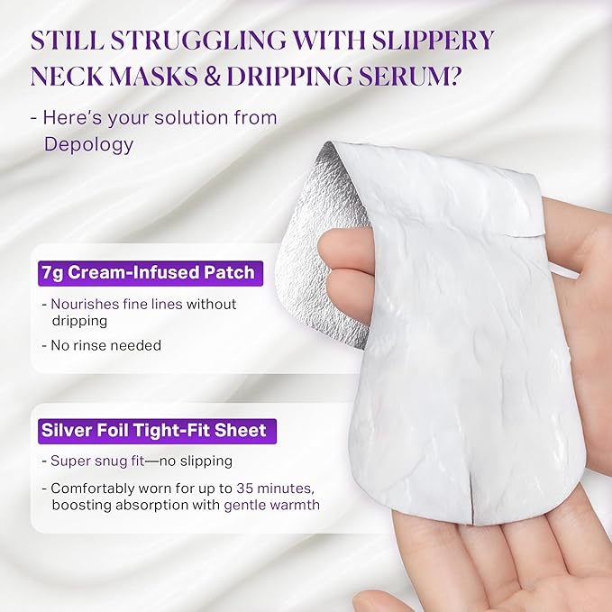 depology Tightening and Lifting Neck Wrinkle Patches with Cream, PDRN Deep Collagen Neck Mask, Firming Patch with PDRN、Collagen and Niacinamide Cream-BrightBean Baby