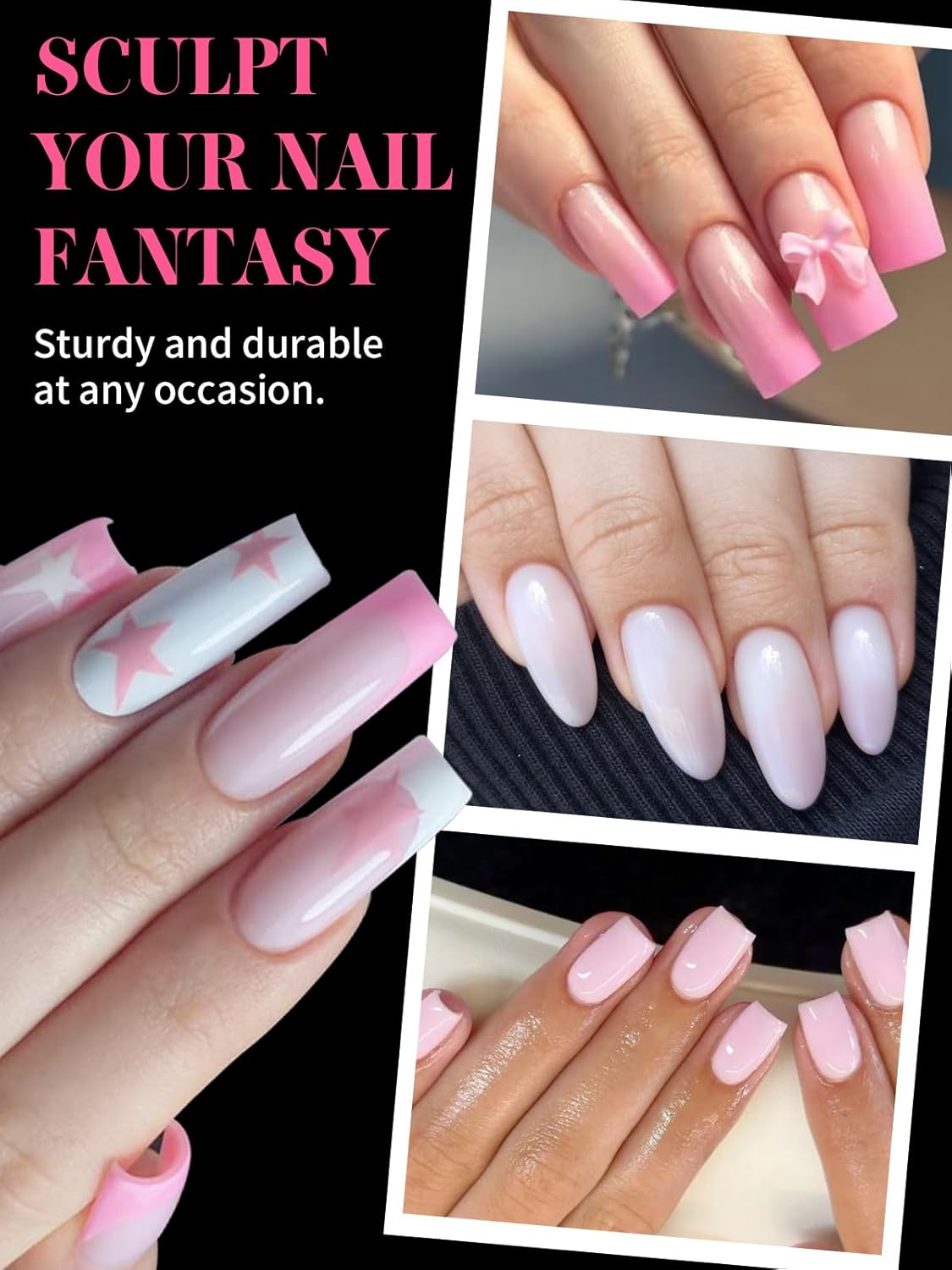 EBANKU Dual Nail Forms for Poly Extension Gel, 120 PCS Pink Nail Molds Reusable 12 Sizes Nail Extension Forms for Builder Gel Manicure Design Salon DIY-BrightBean Baby