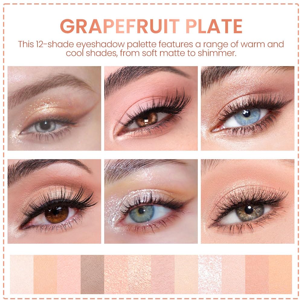 AMY'S DIARY 12Color Light Pink Purple Eyeshadow Palette, Long-Lasting, and Highly Pigmented. Elevate Your Eye Makeup– Unleash Your Unique Style (05#)-BrightBean Baby