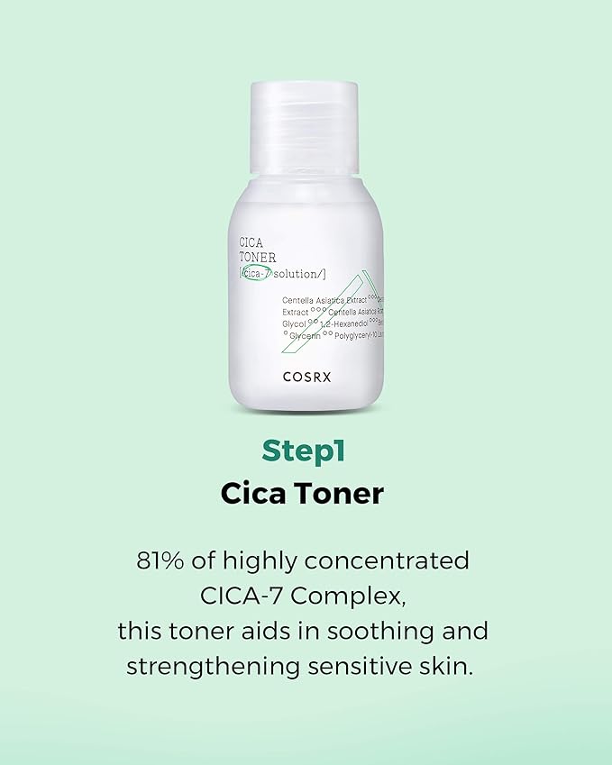 COSRX CICA Relief Kit | Toner, Serum, Cream with Centella Asiatica | Sensitive Skin, Soothing, Moisturizing | Travel Size Set, Gift Set, Korean Skincare, Not Tested on Animals, Paraben Free-BrightBean Baby