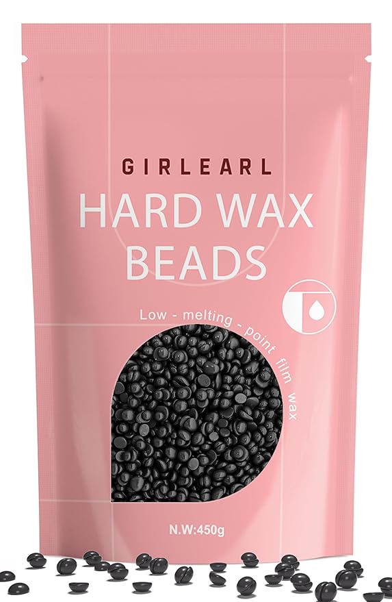 Hard Wax Beads, 1lb Wax Beans for Hair Removal, Hard Wax for Sensitive Skin at Home, Wax Refill Perfect for Legs, Facial, Brazilian Bikini, Eyebrow and Full Body for Women and Men (Black)-BrightBean Baby