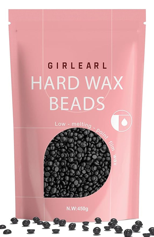 Hard Wax Beads, 1lb Wax Beans for Hair Removal, Hard Wax for Sensitive Skin at Home, Wax Refill Perfect for Legs, Facial, Brazilian Bikini, Eyebrow and Full Body for Women and Men (Black)-BrightBean Baby
