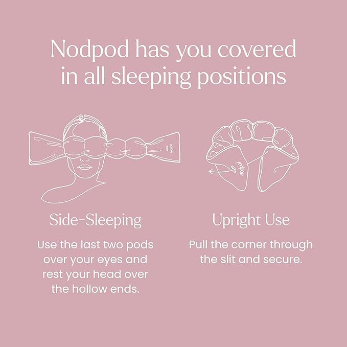 Nodpod Gentle Pressure Silk Sleep Mask | Patented Light Blocking Design for Sleeping, Travel & Relaxation | Bead Filled, Machine Washable (Petal)-BrightBean Baby