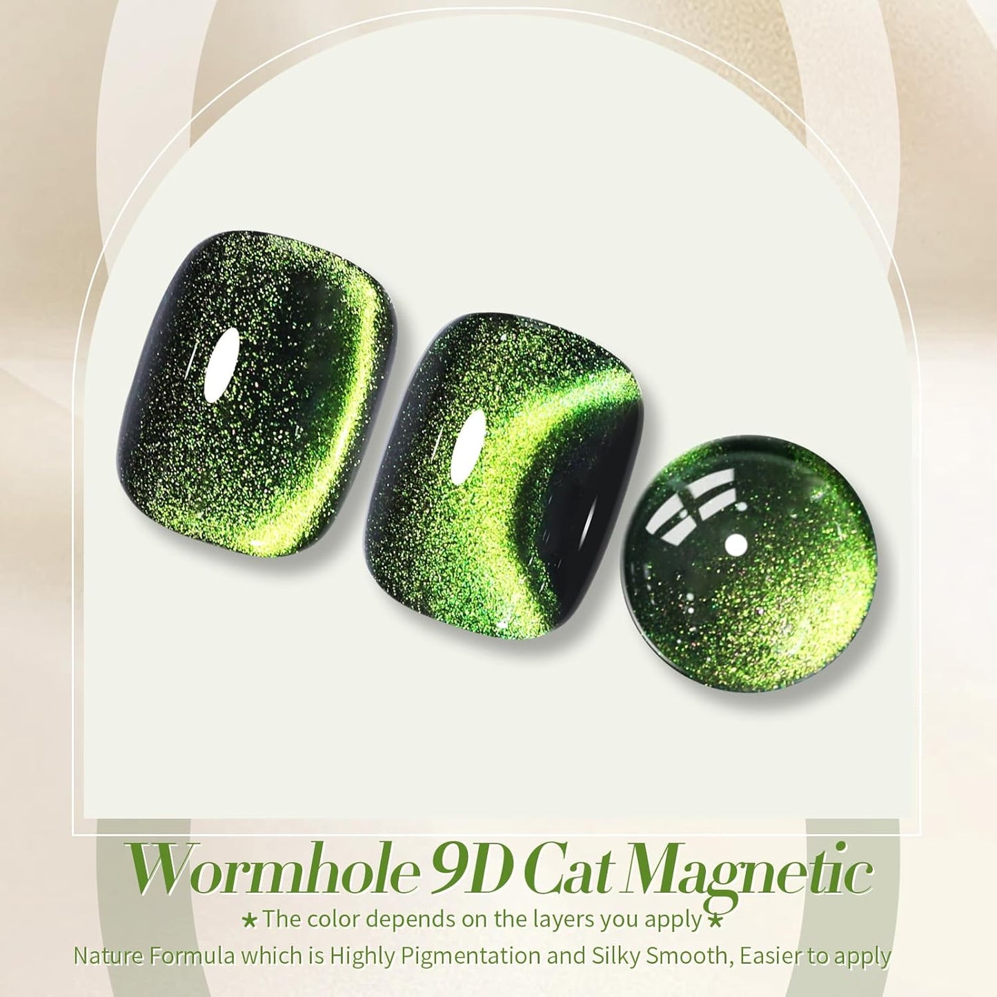 Born Pretty Cat Magnetic Gel Nail Polish 9D Wormhole Holorgraphic Cat Magnetic Eye Gel Polish U v Nail Gel Diy Art for Girls Women 15ML-BrightBean Baby