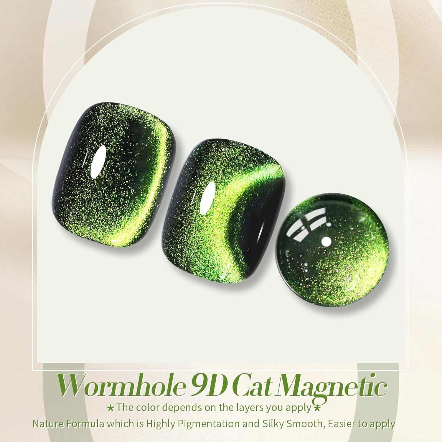 Born Pretty Cat Magnetic Gel Nail Polish 9D Wormhole Holorgraphic Cat Magnetic Eye Gel Polish U v Nail Gel Diy Art for Girls Women 15ML-BrightBean Baby