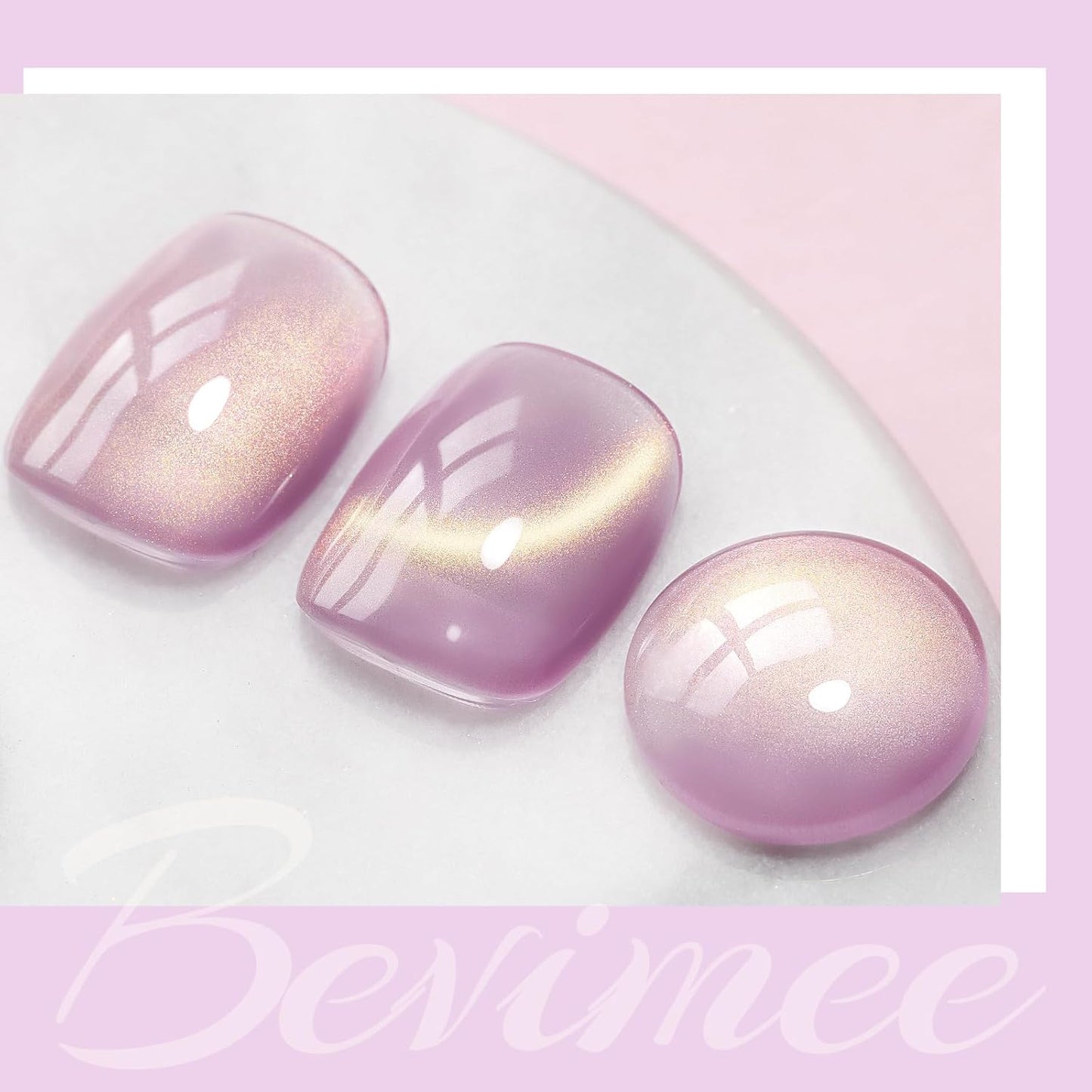 Cat Eye Gel Polish Light Purple Glass Jelly Magnetic Nail Polish Gel Smoothie Glitter Gloss Shine Mauve Color Velvet UV Gel Polish For Nail Art Manicure DIY At Home 12ml-BrightBean Baby