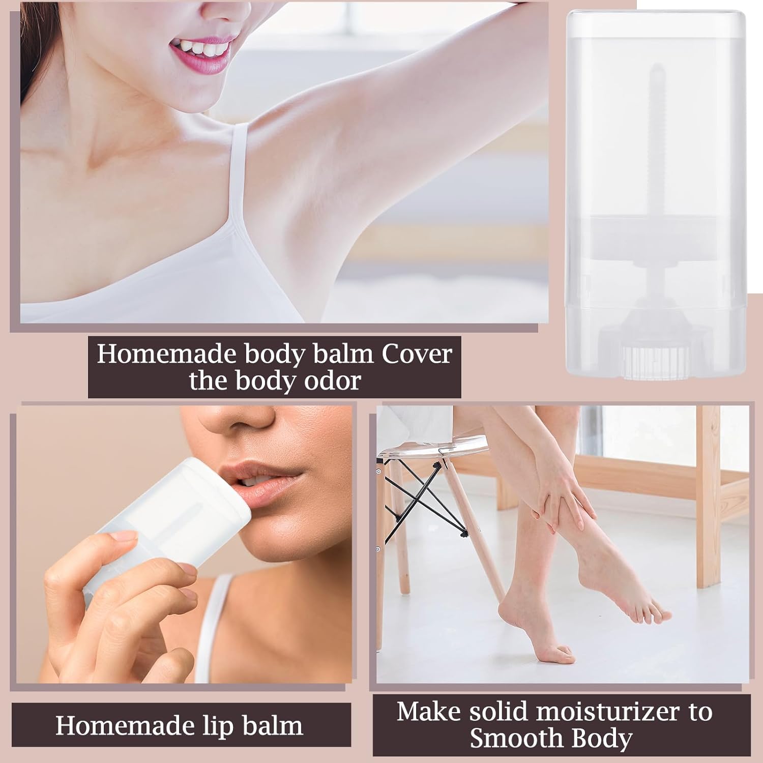 Wesiti 100 Pcs Plastic Empty Deodorant Containers 1/2 oz Travel Deodorant 15ml Refillable Containers Tubes Oval Lip Balm Tubes for Lip Balm DIY (Clear)-BrightBean Baby