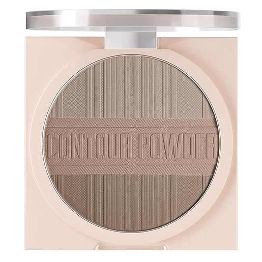 Contour Powder Makeup Palette Matte Face Sculpting Shading Silky Smooth Tone Tuning Flawless Pressed Powder Bronzer, 02 Grey Brown-BrightBean Baby